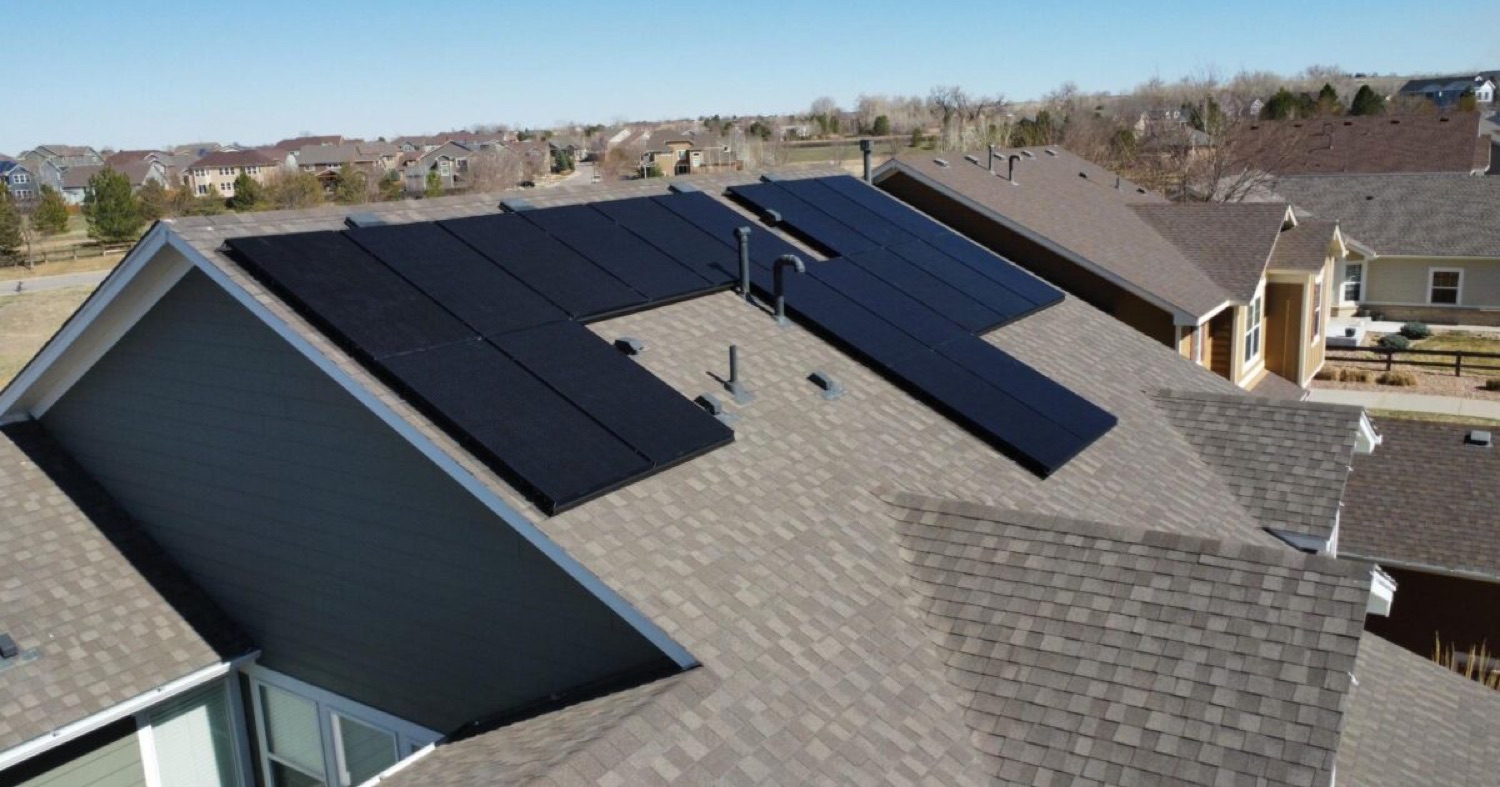 Completed roof with a rooftop solar array