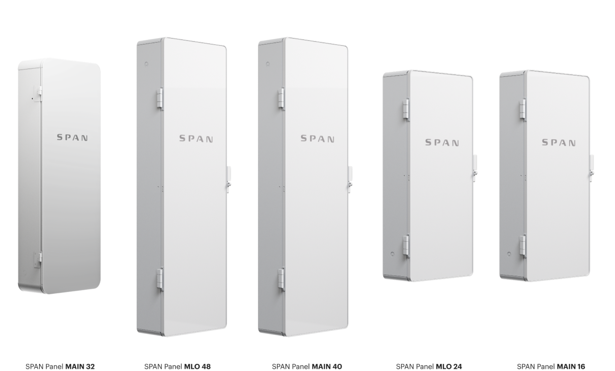 SPAN panel size range: MAIN 16, MLO 24, MAIN 32, MAIN 40 and MLO 48